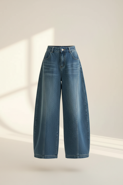 Pantalon Baggy Jean Ample Bleu Fille Décontracté - vue 3