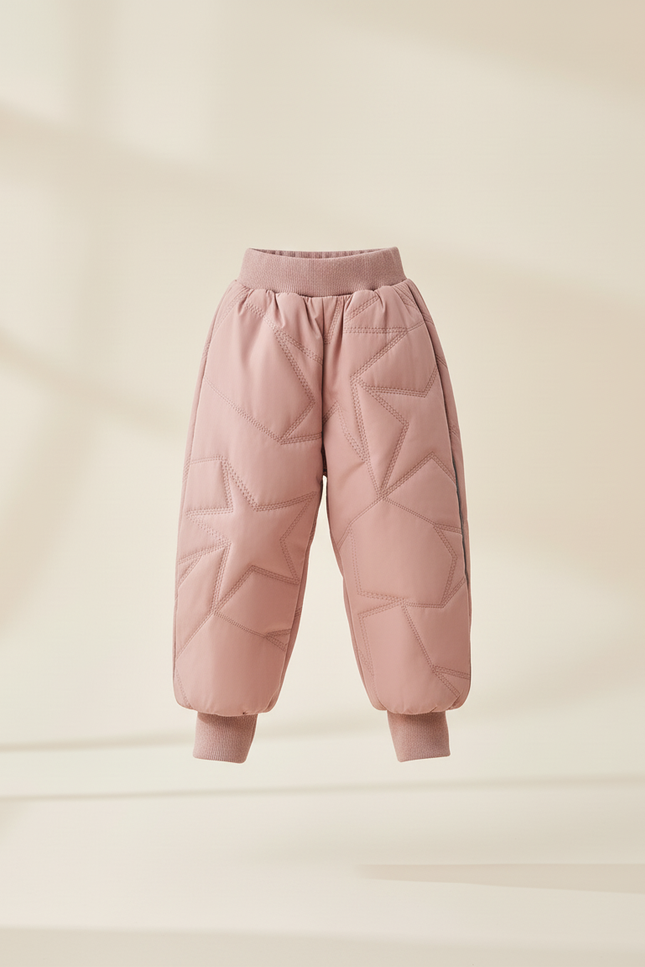 Pantalon Baggy Rose Matelassé Étoiles Chaud Enfant - Polyester - vue 3