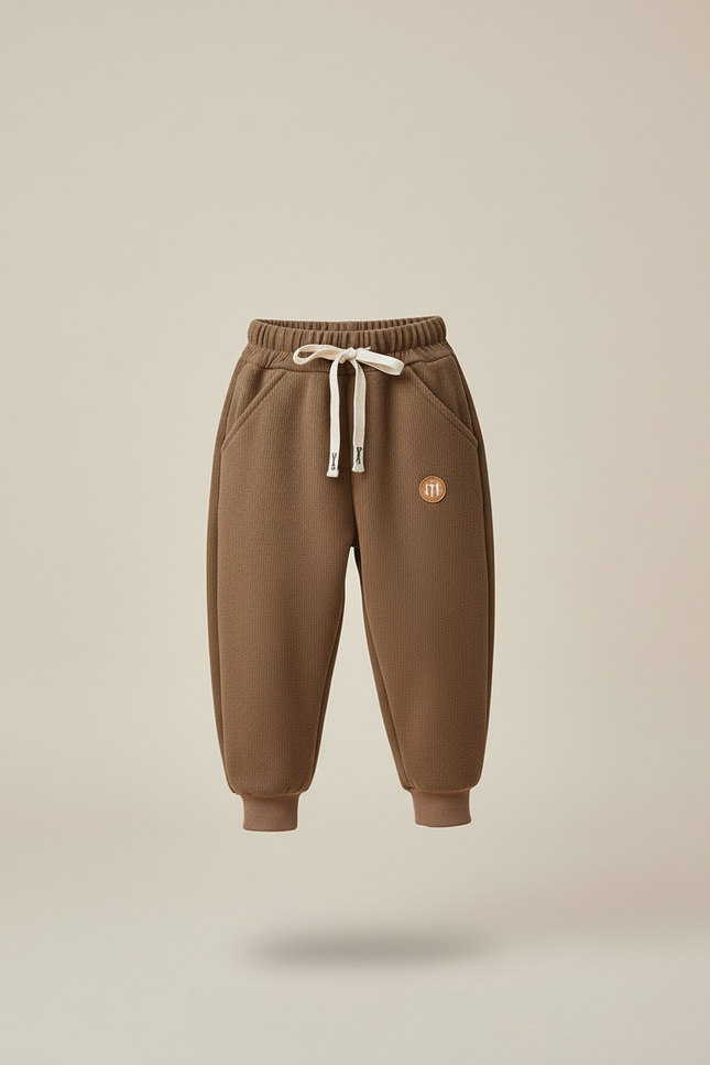 Pantalon Baggy Marron Molletonné Confortable Enfant - vue 3
