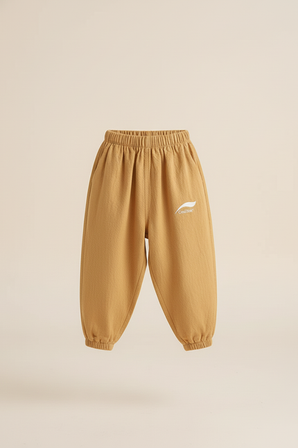 Pantalon Baggy Enfant Lin Ample Jaune Unisexe - vue 3