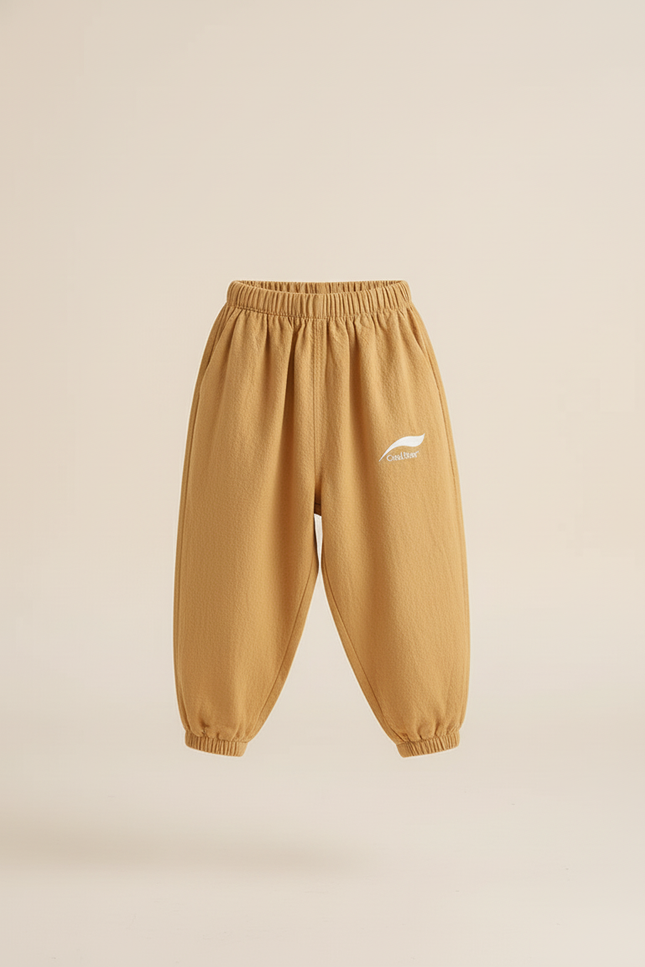 Pantalon Baggy Enfant Lin Ample Jaune Unisexe - vue 3