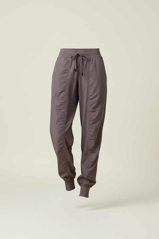 Pantalon Baggy Gris Cordon Fluide Sport Femme - Viscose - vue 3