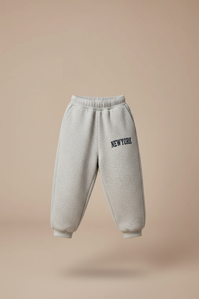 Pantalon Baggy Gris Molletonné Imprimé NewYork Enfant - vue 3
