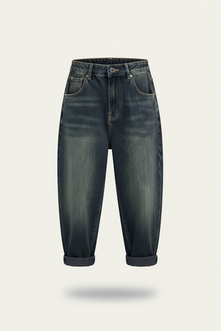 Pantalon Baggy Jean Ample Délavé Garçon Confortable - Bleu - vue 3