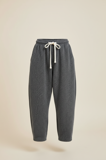 Pantalon Baggy Gris Épais Texturé Ample Enfant - Tweed - vue 3