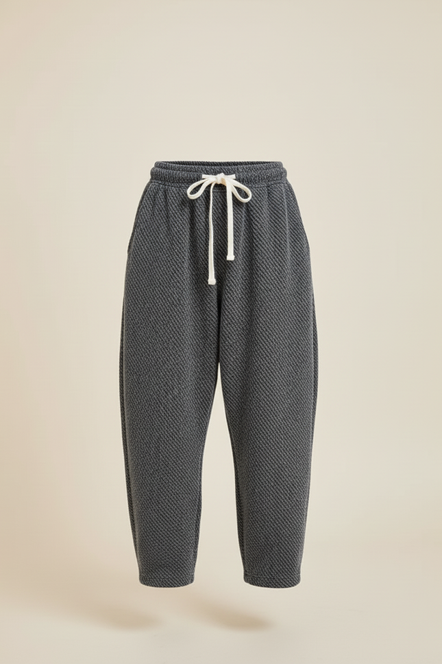 Pantalon Baggy Gris Épais Texturé Ample Enfant - Tweed - vue 3