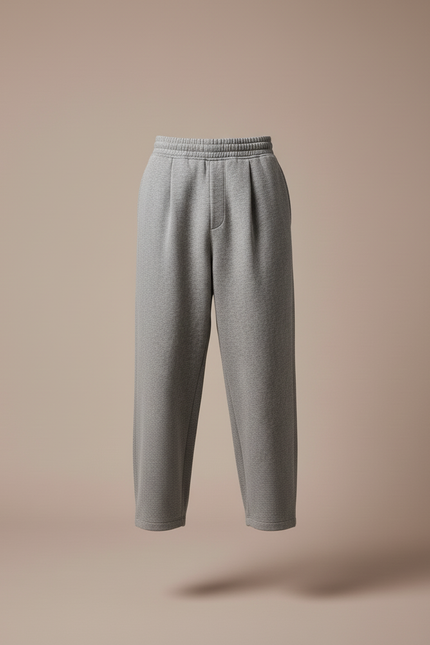 Pantalon Baggy Gris Chiné Ample Décontracté Confortable - Molleton - vue 3