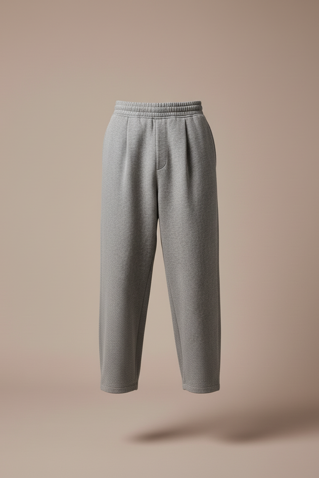 Pantalon Baggy Gris Chiné Ample Décontracté Confortable - Molleton - vue 3