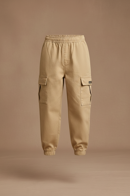 Pantalon Baggy Cargo Beige Décontracté Coton Garçon - Toile - vue 3
