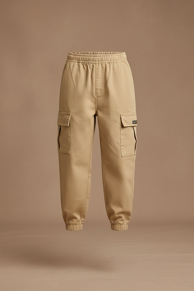Pantalon Baggy Cargo Beige Décontracté Coton Garçon - Toile - vue 3