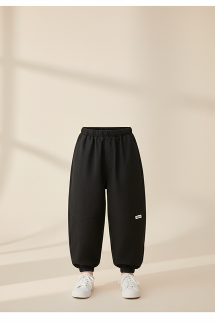 Pantalon Baggy Noir Ample Cargo Décontracté Garçon - Coton - vue 3