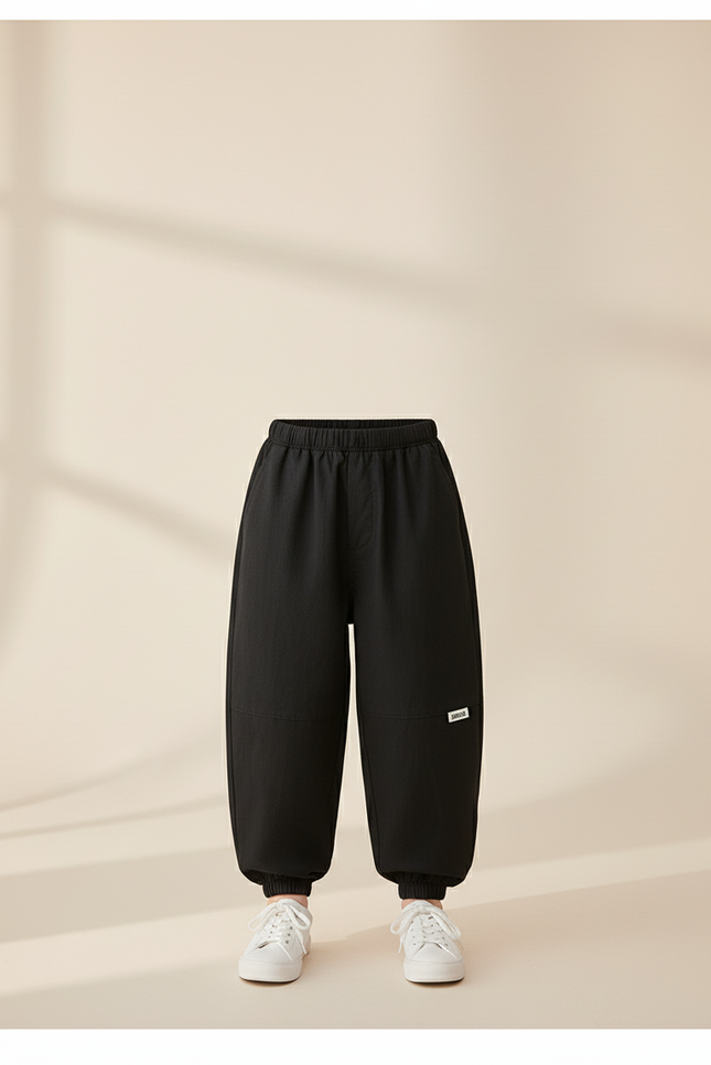Pantalon Baggy Noir Ample Cargo Décontracté Garçon - Coton - vue 3