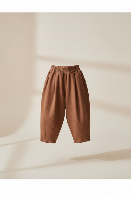 Pantalon Baggy Marron Coton Ample Décontracté Confortable - vue 3
