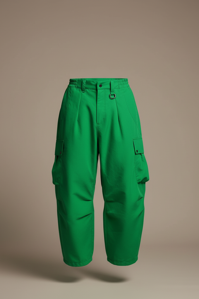 Pantalon Baggy Vert Cargo Ample Décontracté Homme - Toile - vue 3