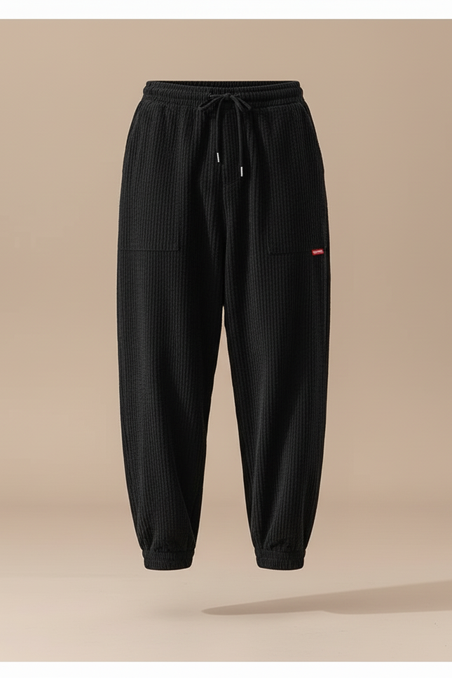Pantalon Baggy Noir Velours Côtelé Ample Homme - Cordé - vue 3