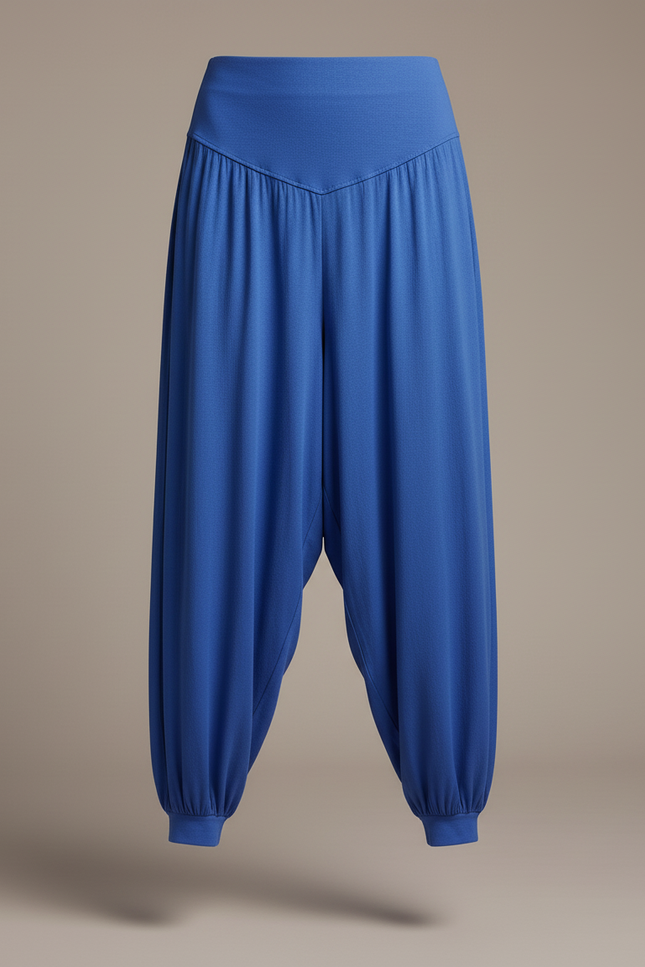 Pantalon Baggy Bleu Fluide Ample Confortable Élastique - Viscose - vue 3