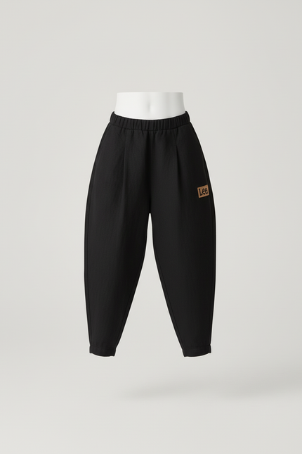Pantalon Baggy Noir Ample Fluide Coton Enfant - vue 3