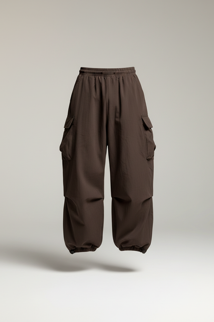Pantalon Baggy Marron Ample Cargo Streetwear Homme - Polyester - vue 3