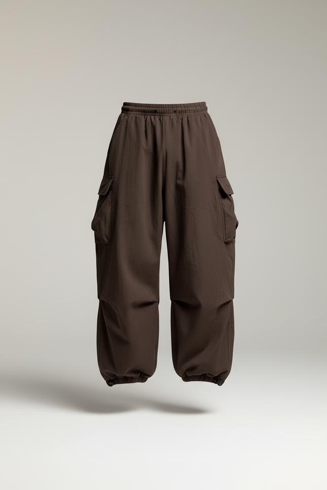 Pantalon Baggy Marron Ample Cargo Streetwear Homme - Polyester - vue 3