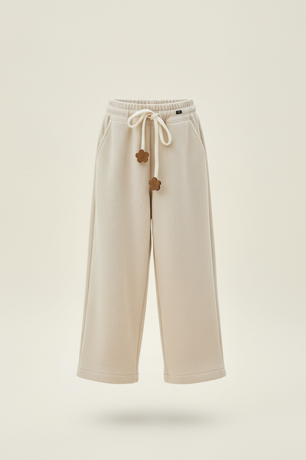 Pantalon Baggy Beige Côtelé Ample Décontracté Fille - Cordé - vue 3
