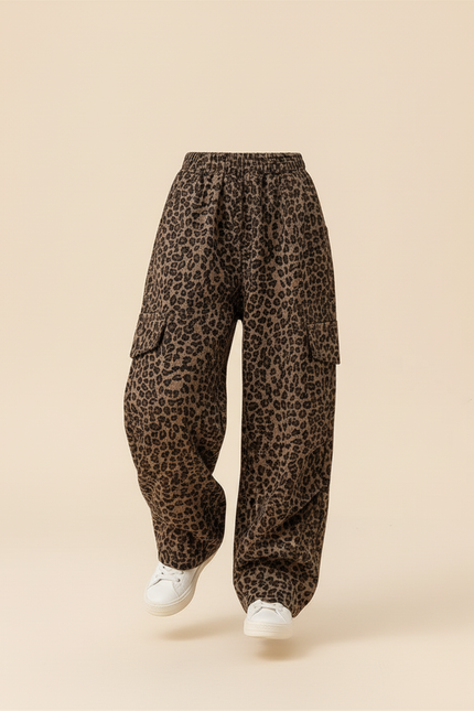 Pantalon Baggy Leopard - Imprimé Molleton - vue 3