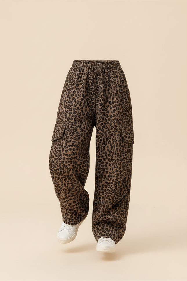 Pantalon Baggy Leopard - Imprimé Molleton - vue 3