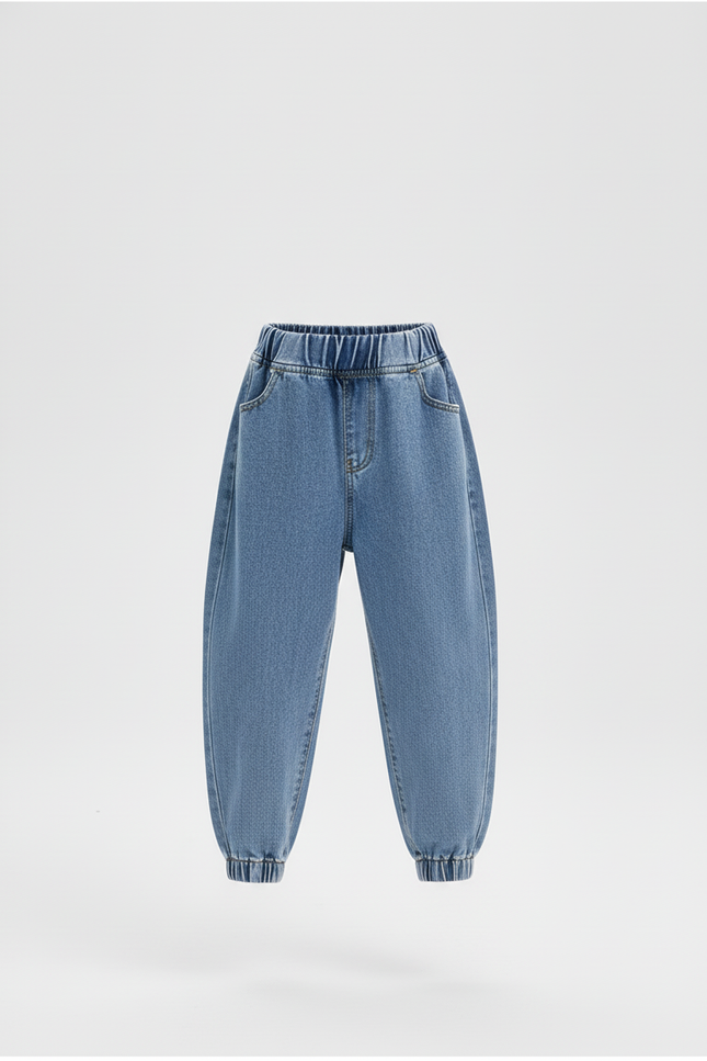 Pantalon Baggy Denim Bleu Ample Décontracté Fille - Jean - vue 3