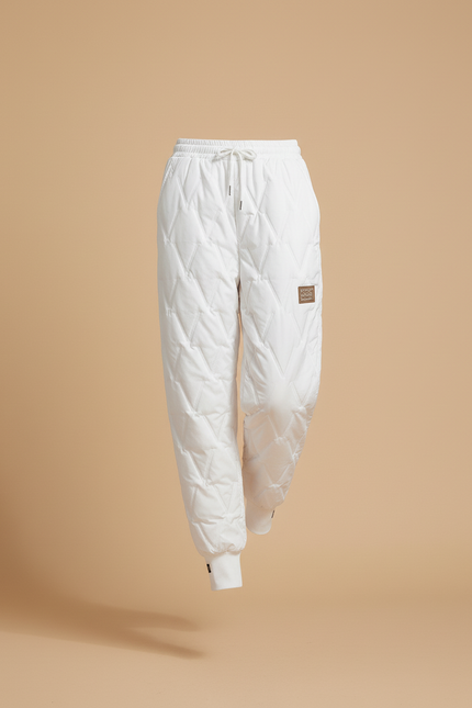 Pantalon Baggy Blanc Matelassé Ample Confortable Femme - Polyester - vue 3
