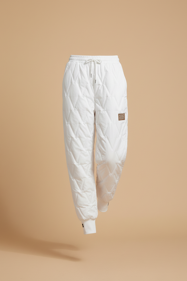 Pantalon Baggy Blanc Matelassé Ample Confortable Femme - Polyester - vue 3