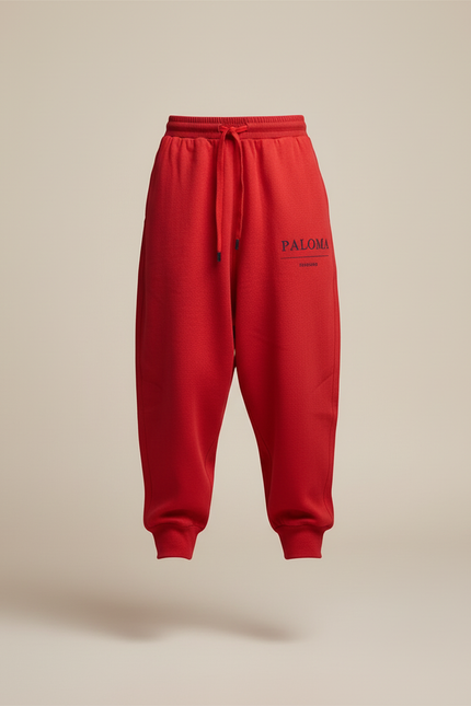 Pantalon Baggy Rouge Molleton Cordon Sport Enfant - vue 3