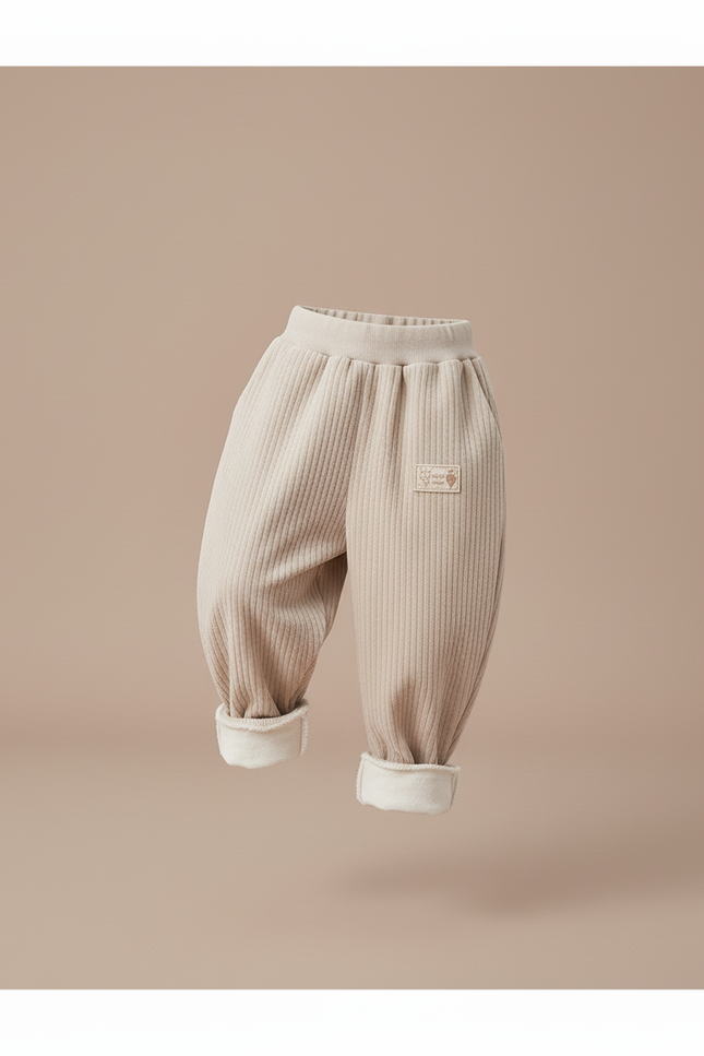 Pantalon Baggy Beige Côtelé Ample Décontracté Doublé Hiver - Cordé - vue 3