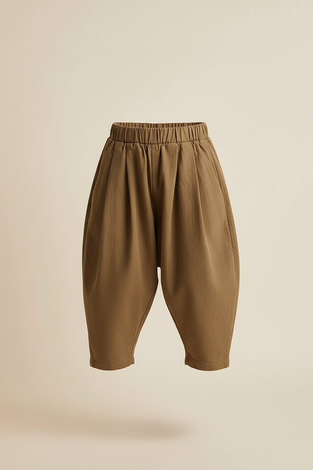 Pantalon Baggy Kaki Ample Coton Plissé Garçon - vue 3