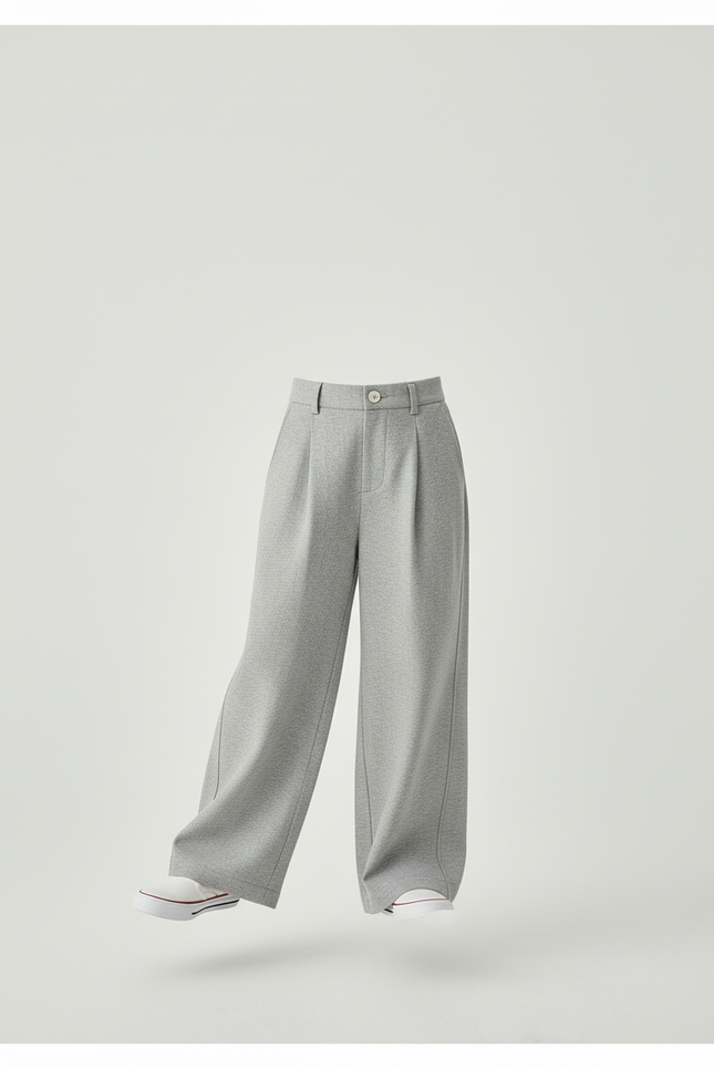 Pantalon Baggy Gris Clair Ample Plissé Fille - Molleton - vue 3