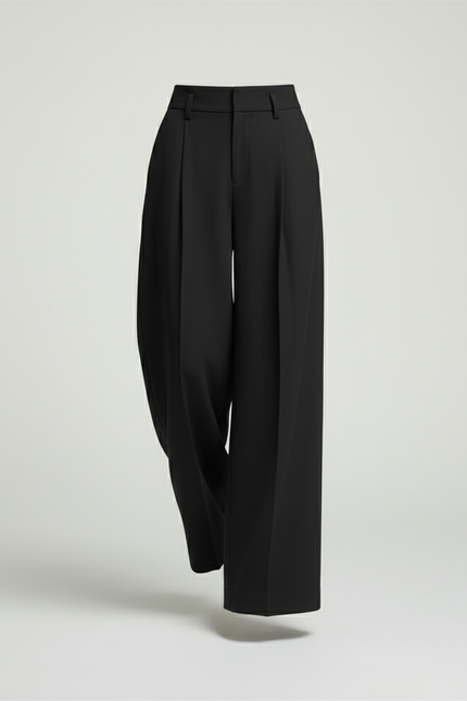 Pantalon Baggy Noir Ample Fluide Plissé Femme - Polyester - vue 3
