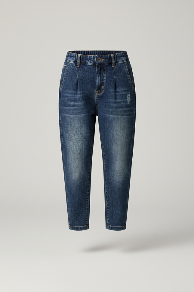 Pantalon Baggy Jean Bleu Foncé Plissé Garçon - vue 3
