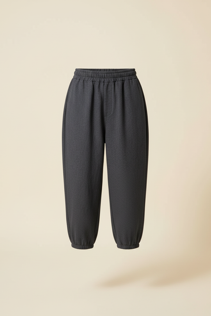 Pantalon Baggy Gris Foncé Ample Élastique Enfant - Laine - vue 3