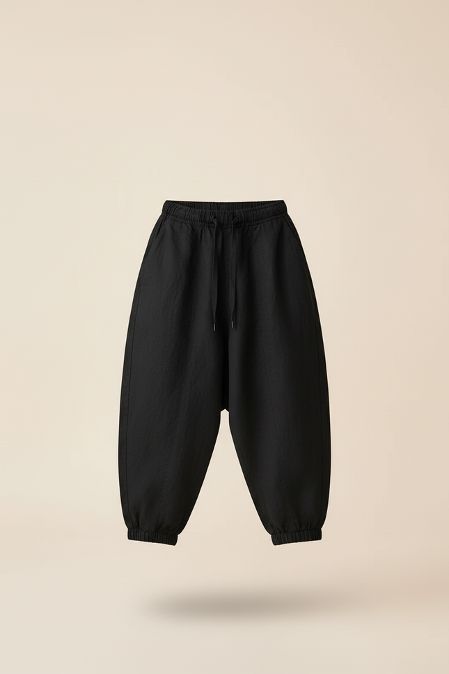 Pantalon Baggy Noir Ample Lin Garçon - vue 3