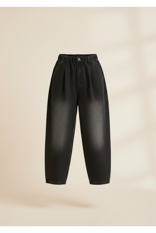 Pantalon Baggy Noir Ample Dégradé Denim Enfant - Jean - vue 3