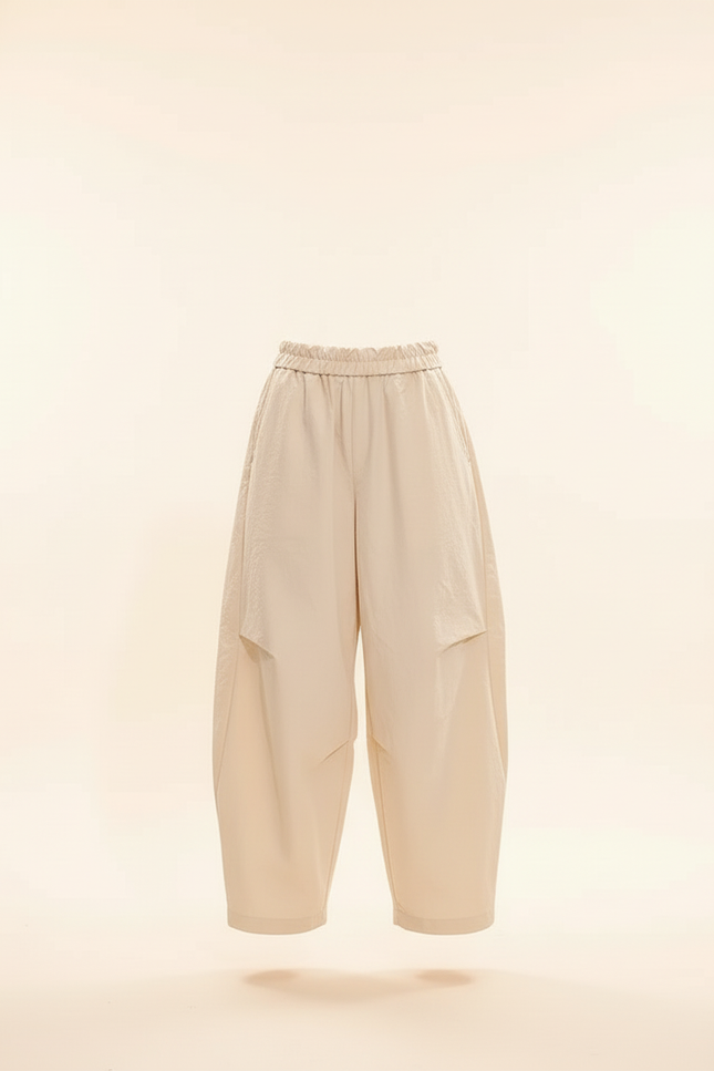 Pantalon Baggy Beige Ample Bretelles Croisées Cargo - Polyester - vue 3