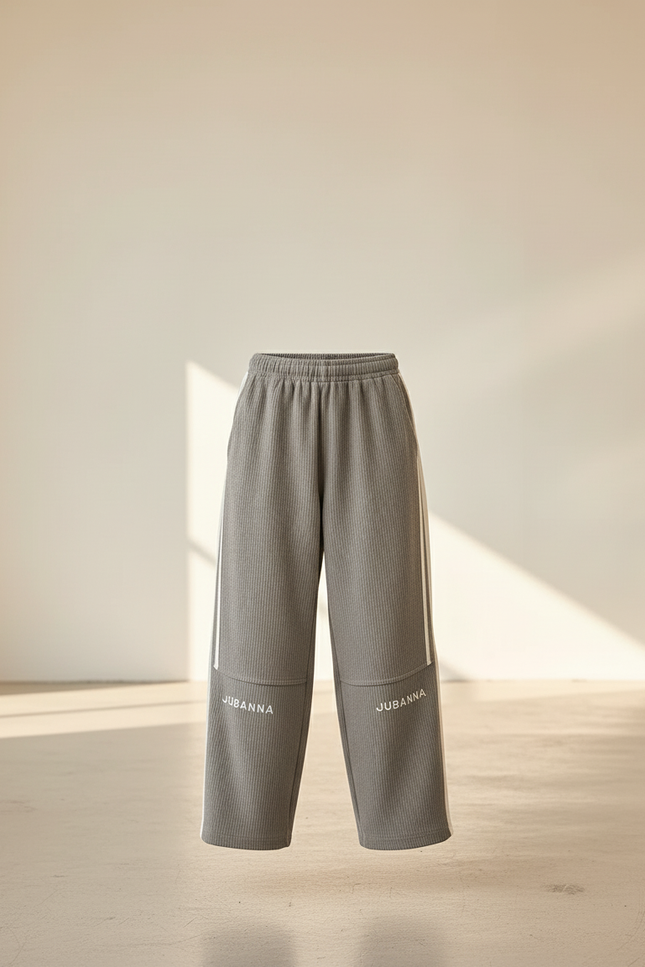 Pantalon Baggy Gris Côtelé Ample Sport Enfant - Cordé - vue 3