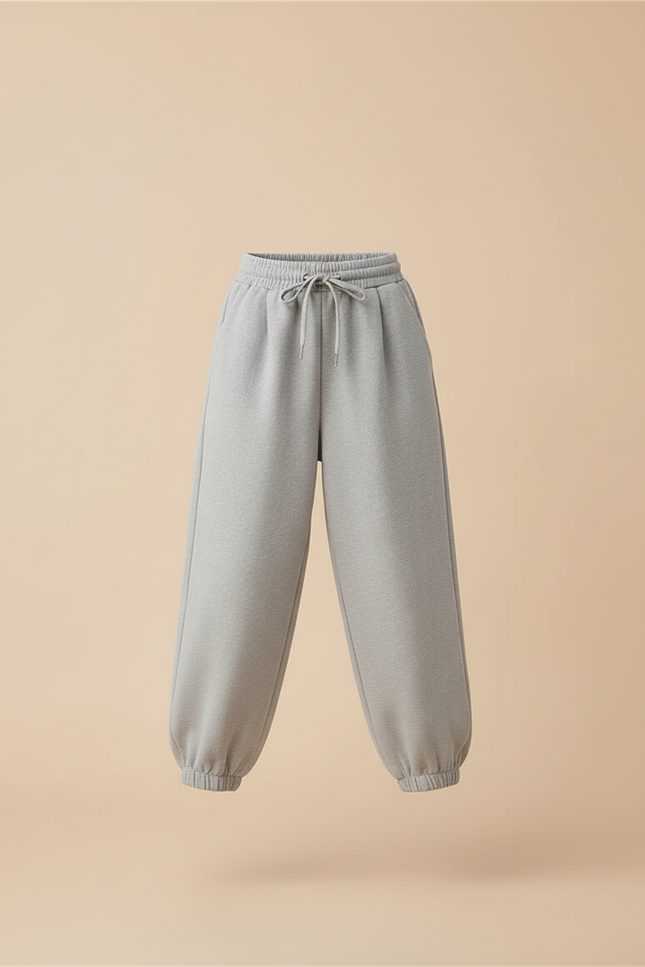 Pantalon Baggy Gris Ample Cordon Confortable Enfant - Molleton - vue 3