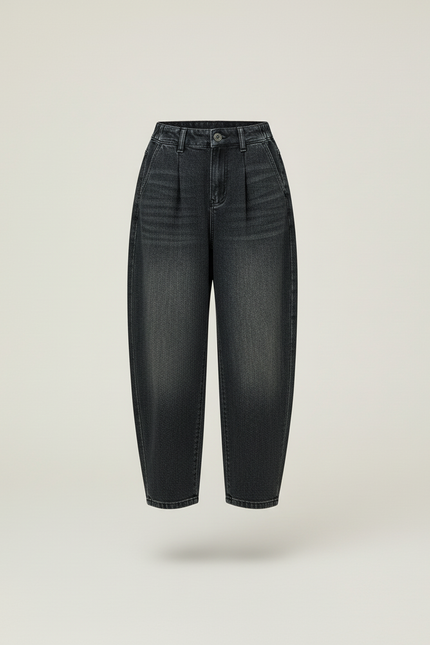Pantalon Baggy Noir Ample Denim Fille Hiver - Jean - vue 3