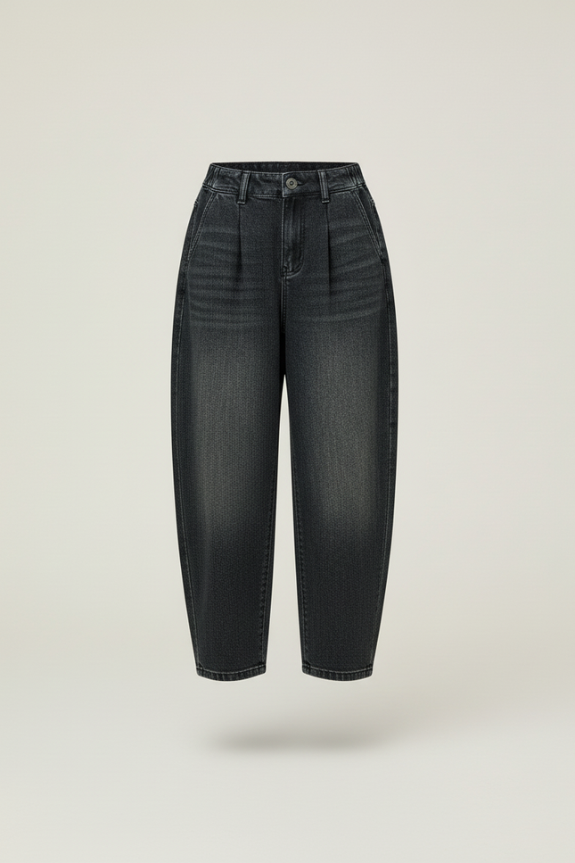 Pantalon Baggy Noir Ample Denim Fille Hiver - Jean - vue 3