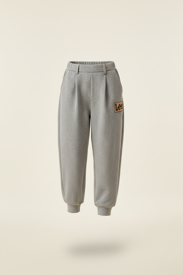 Pantalon Baggy Gris Molletonné Ample Logo Enfant - vue 3