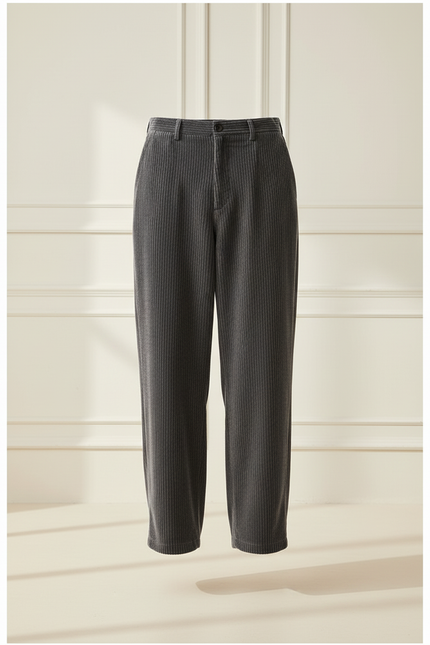 Pantalon Baggy Gris Côtelé Ample Décontracté Homme - Cordé - vue 3