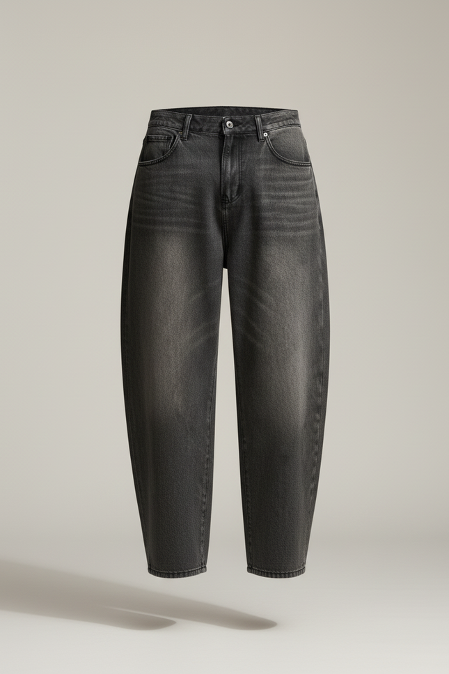 Pantalon Baggy Gris Délavé Ample Droit Homme - Jean - vue 3