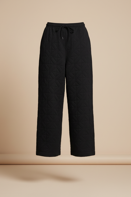 Pantalon Baggy Noir Matelassé Ample Chaud Hiver - Molleton - vue 3