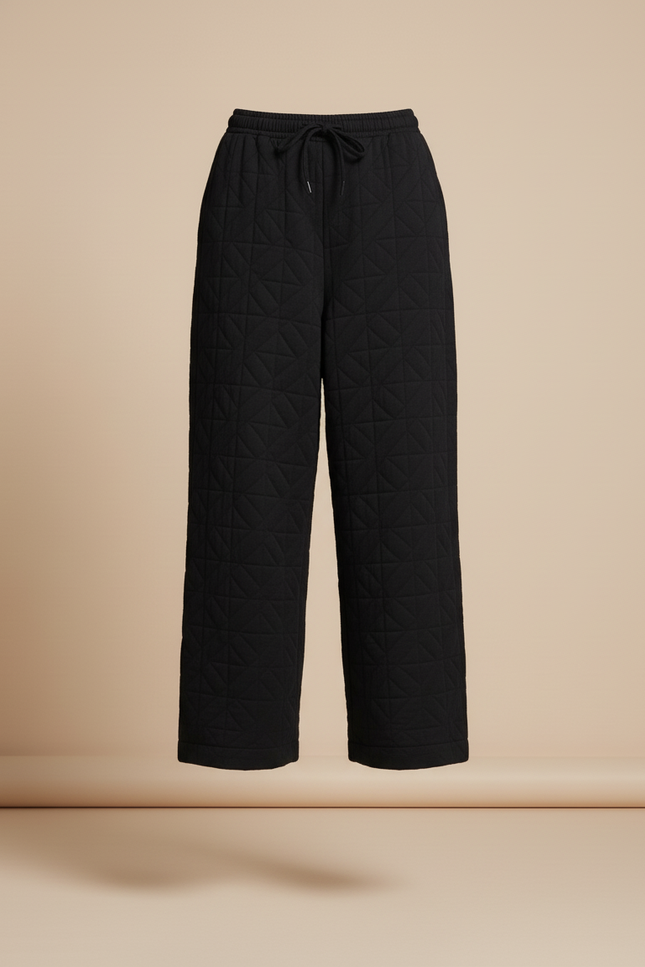 Pantalon Baggy Noir Matelassé Ample Chaud Hiver - Molleton - vue 3