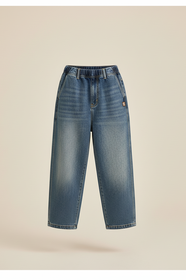 Pantalon Baggy Denim Bleu Ample Décontracté Garçon - Jean - vue 3