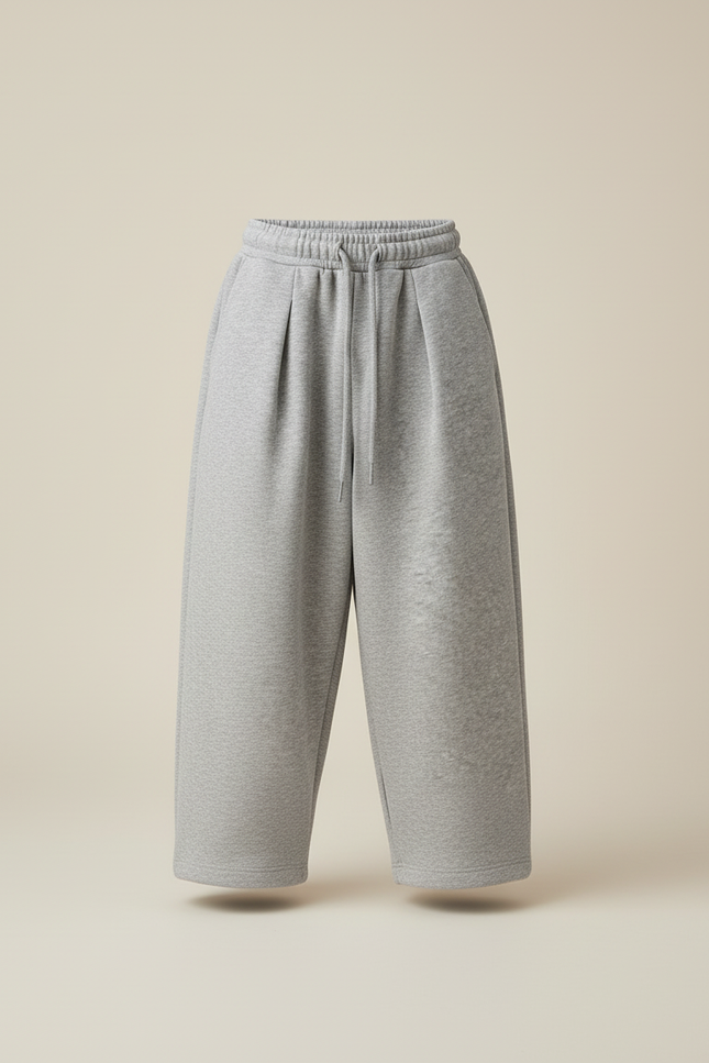 Pantalon Baggy Gris Ample Molleton Cordon Sport Enfant - vue 3